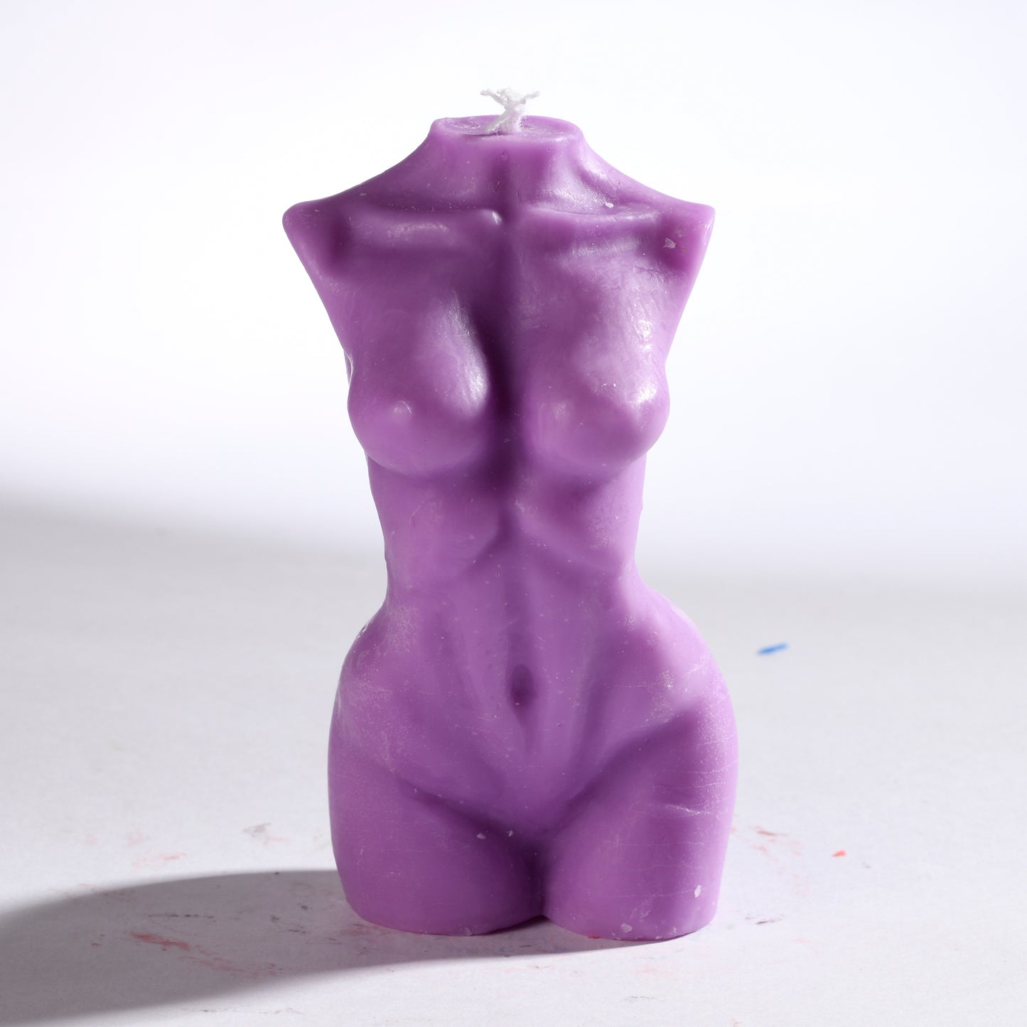 Real Realistic Female Torso Fit Figure Candle Purple