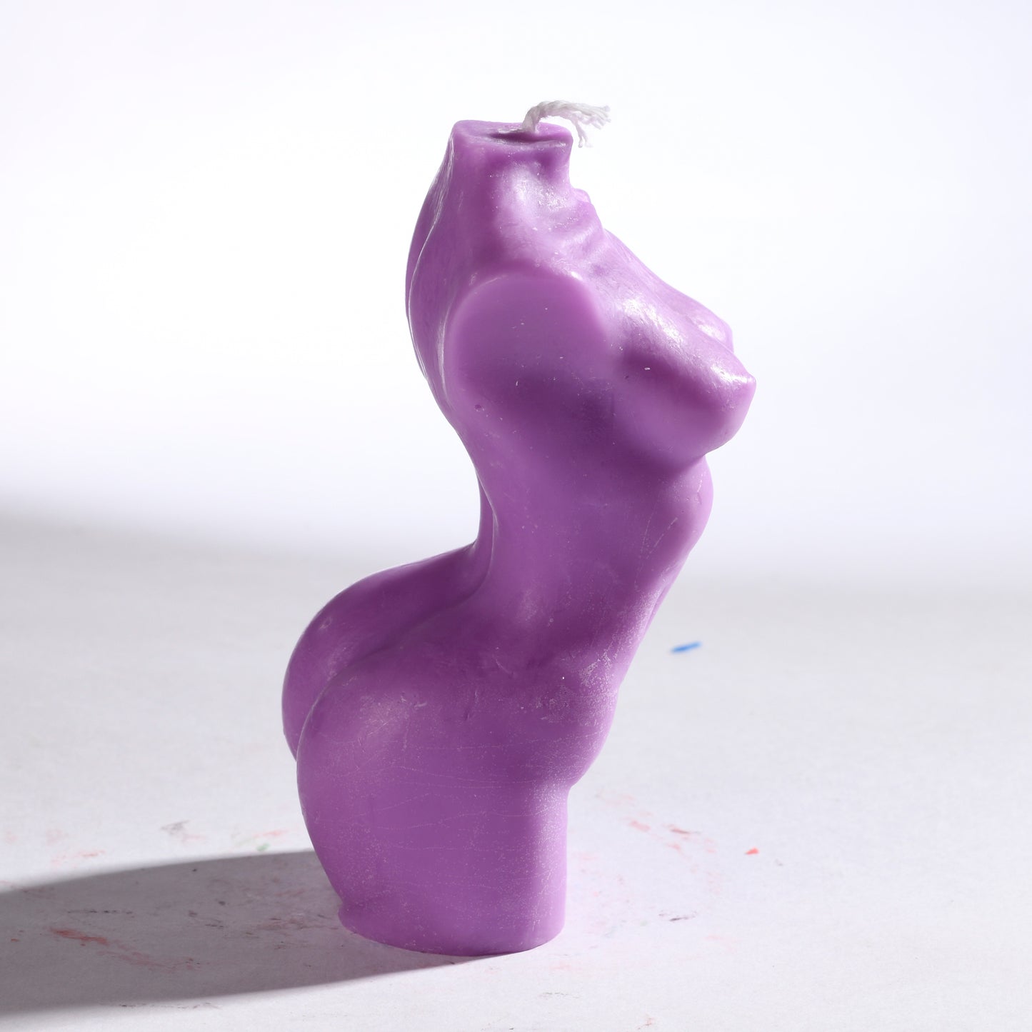 Real Realistic Female Torso Fit Figure Candle Purple