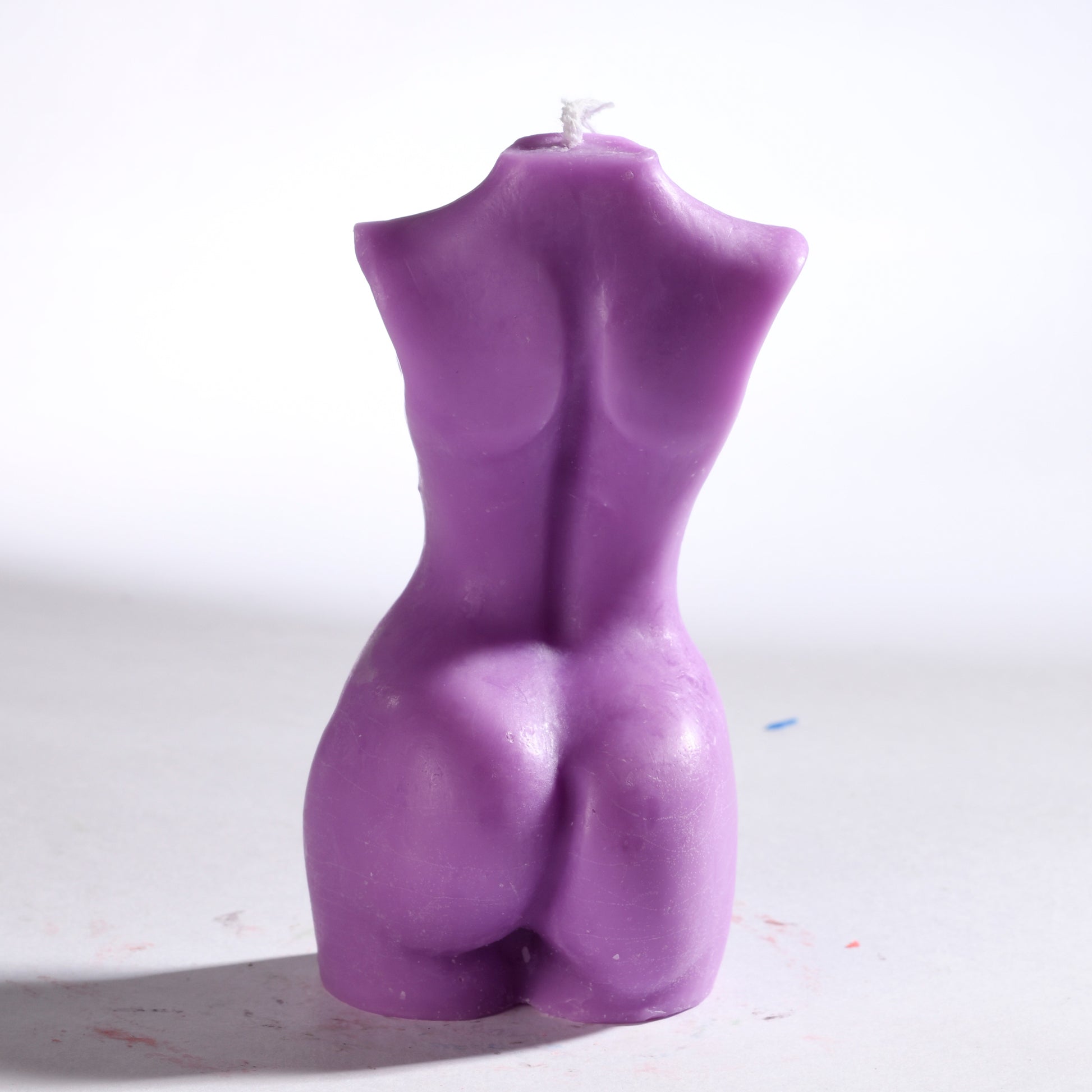 Real Realistic Female Torso Fit Figure Candle Purple