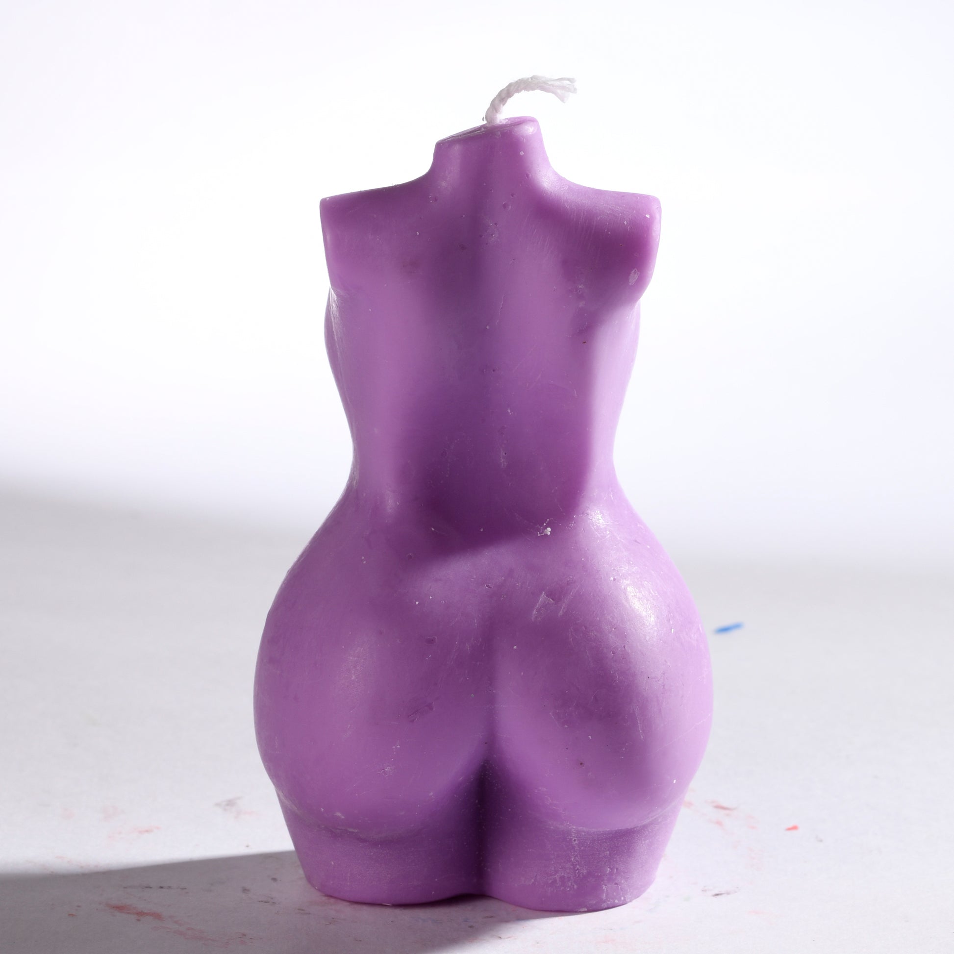 Real Realistic Female Torso Chubby Figure Candle Purple