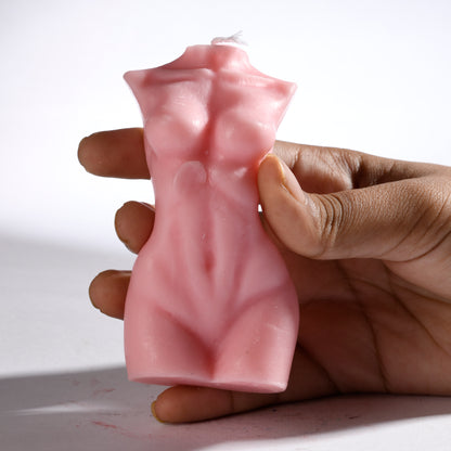 Real Realistic Female Torso Fit Figure Candle Pink