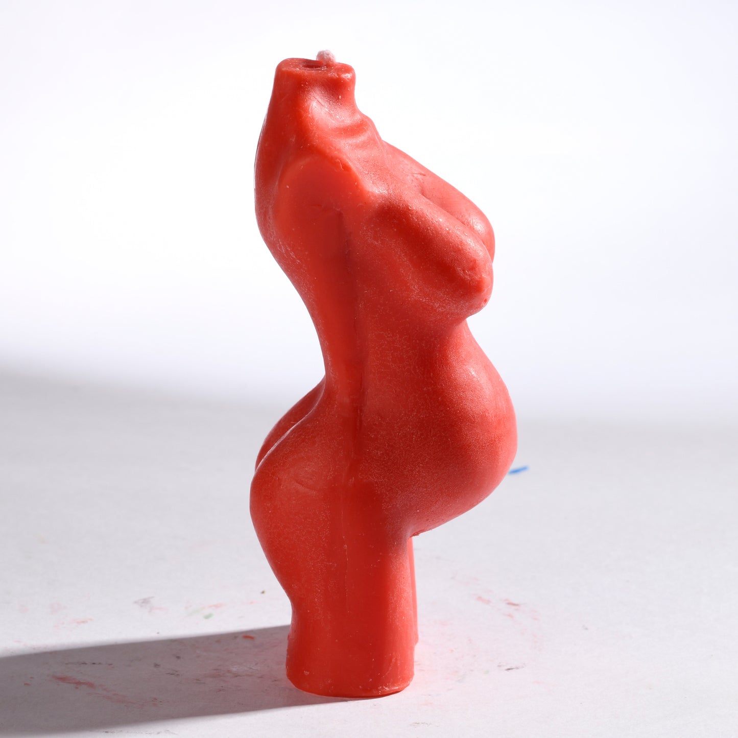 Real Realistic Female Torso Pregnant Figure Candle Red