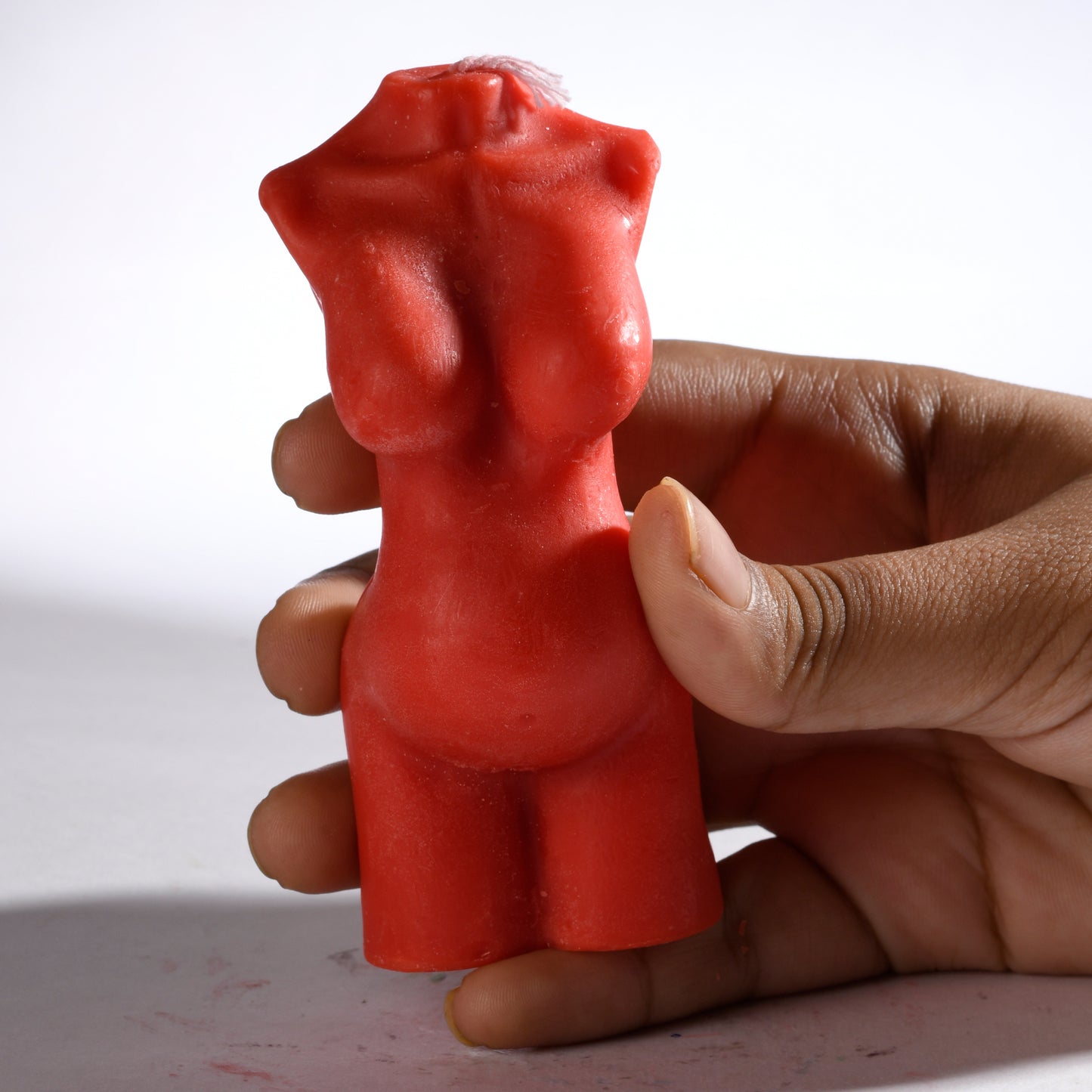 Real Realistic Female Torso Pregnant Figure Candle Red