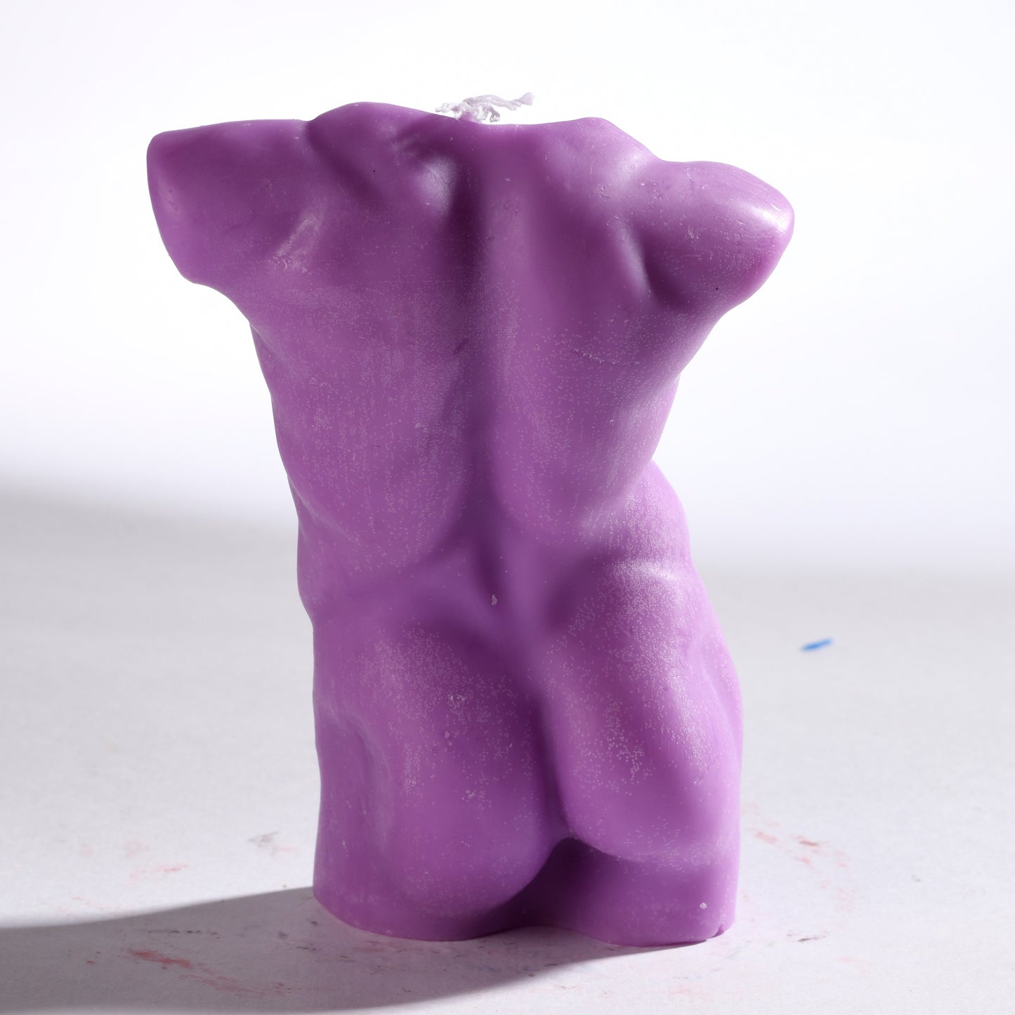 Real Realistic Male Torso Muscular Fit Figure Candle Purple