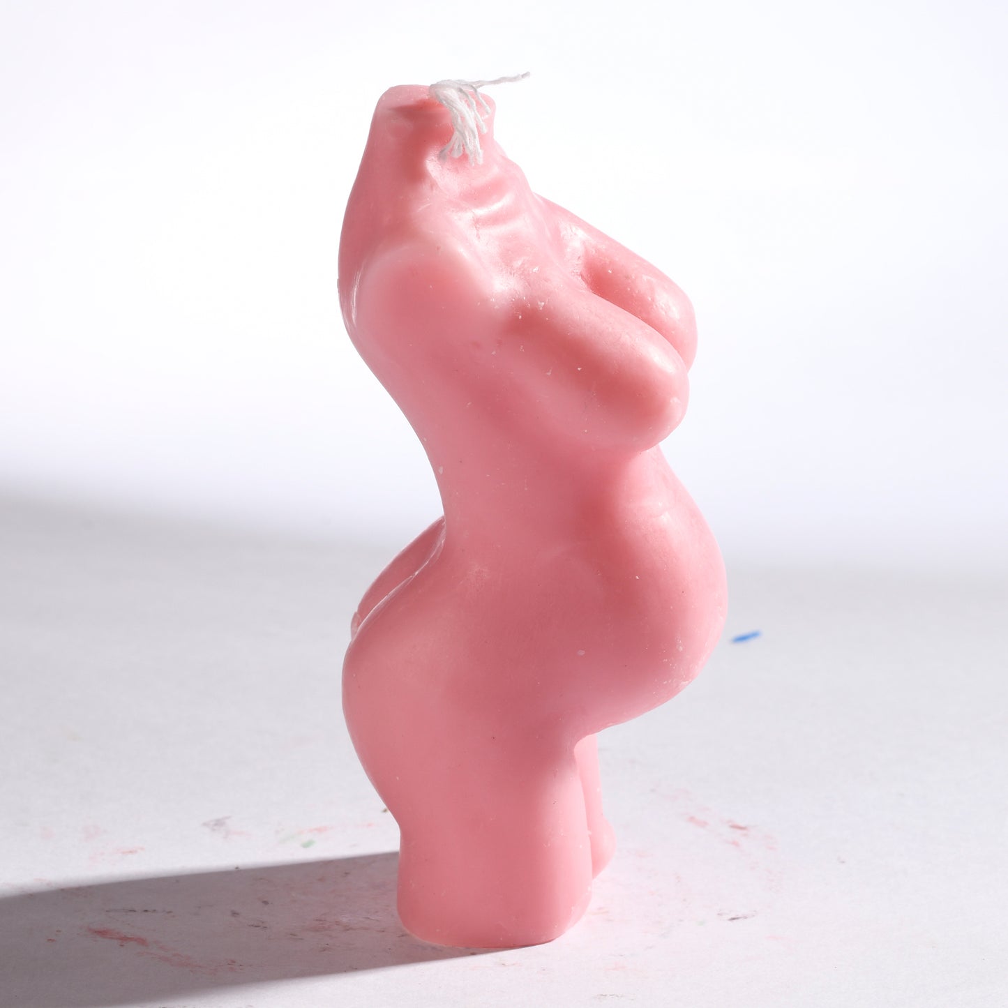 Real Realistic Female Torso Pregnant Figure Candle Pink