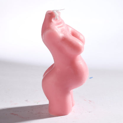 Real Realistic Female Torso Pregnant Figure Candle Pink