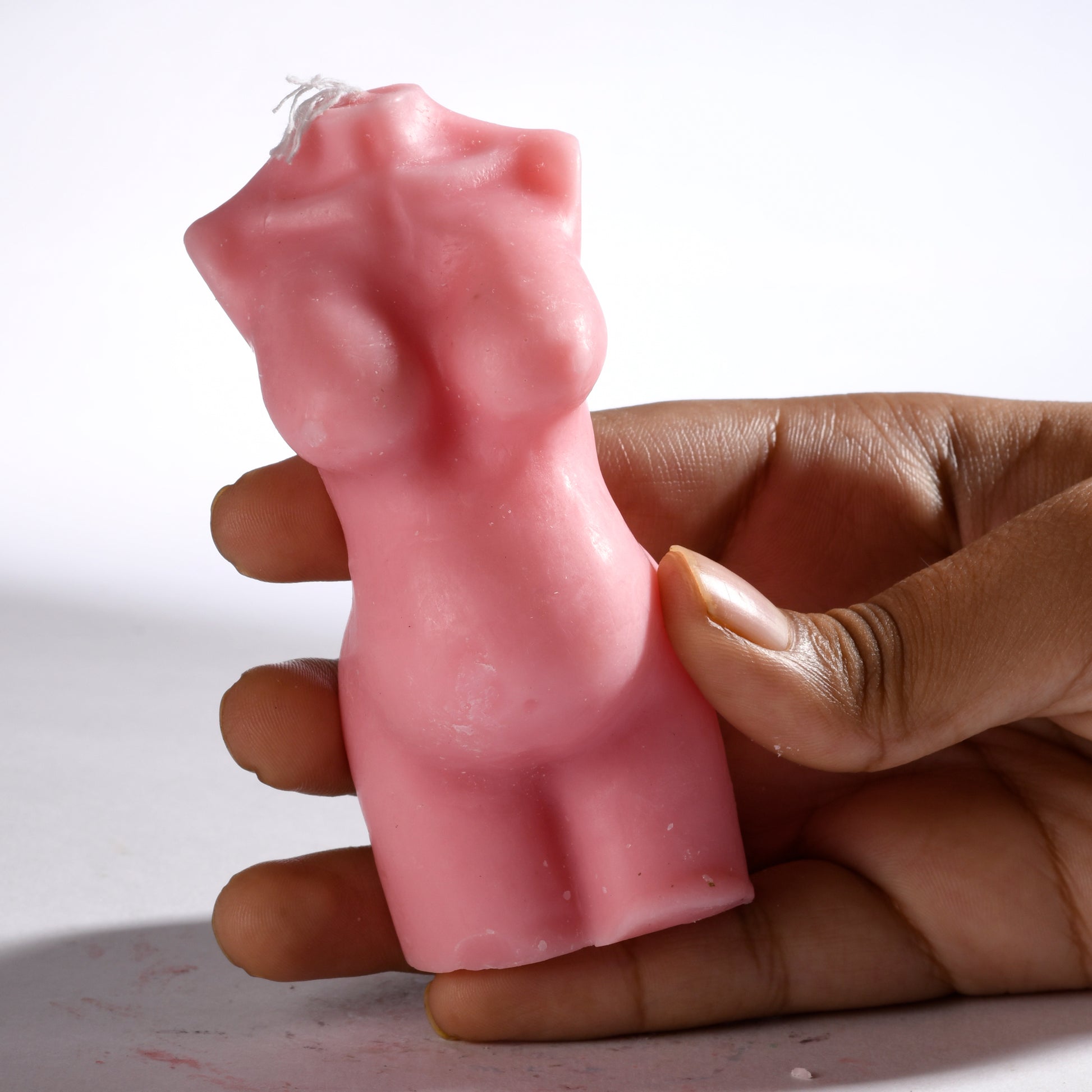 Real Realistic Female Torso Pregnant Figure Candle Pink