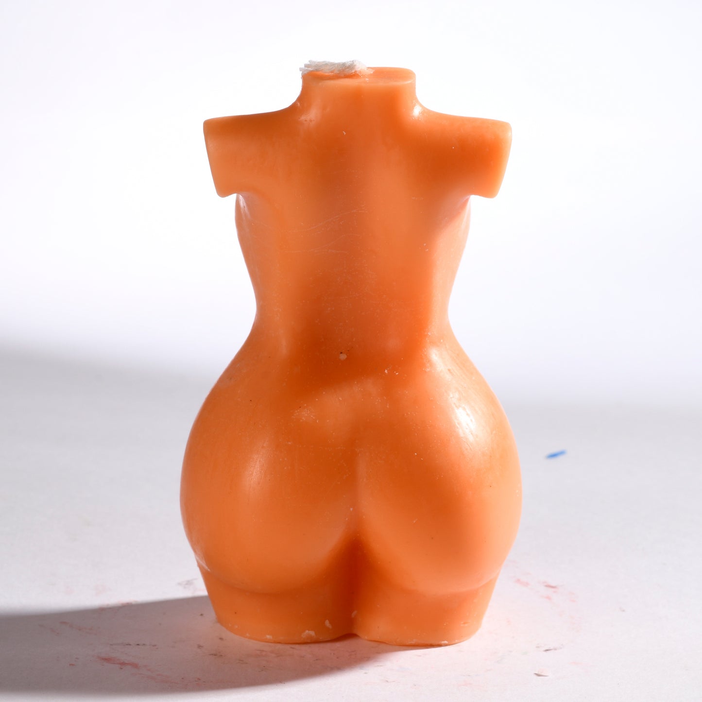 Real Realistic Female Torso Chubby Figure Candle Orange