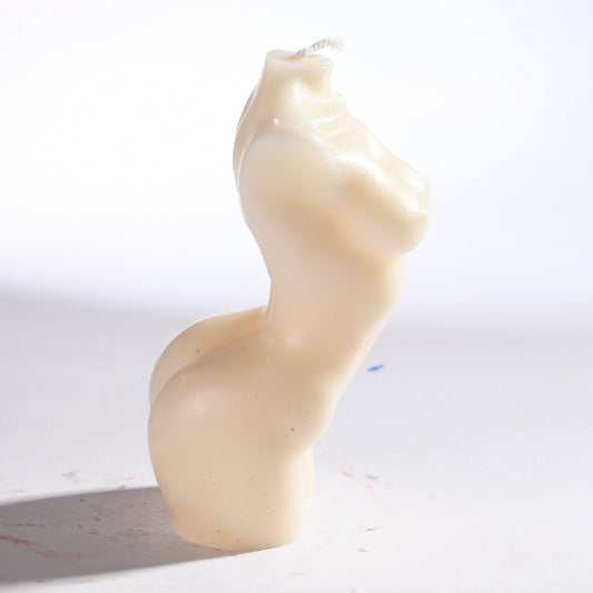 Real Realistic Female Torso Fit Figure Candle White