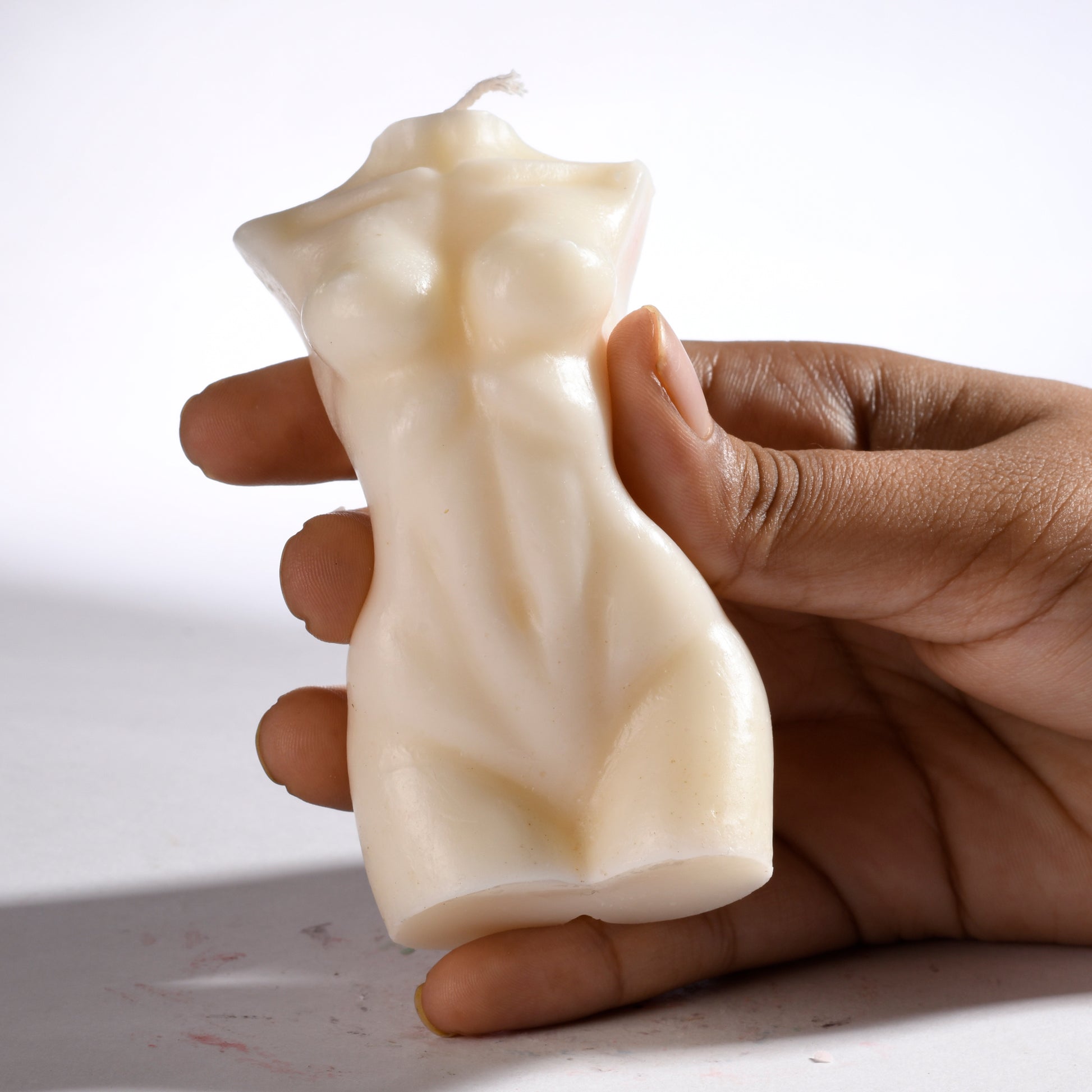 Real Realistic Female Torso Fit Figure Candle White