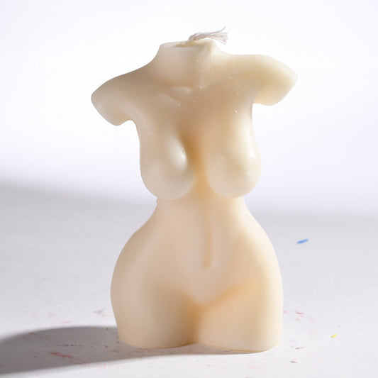 Real Realistic Female Torso Slim Figure Candle White