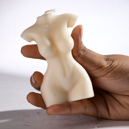 Real Realistic Female Torso Slim Figure Candle White