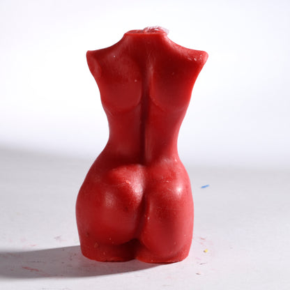 Real Realistic Female Torso Fit Figure Candle Red