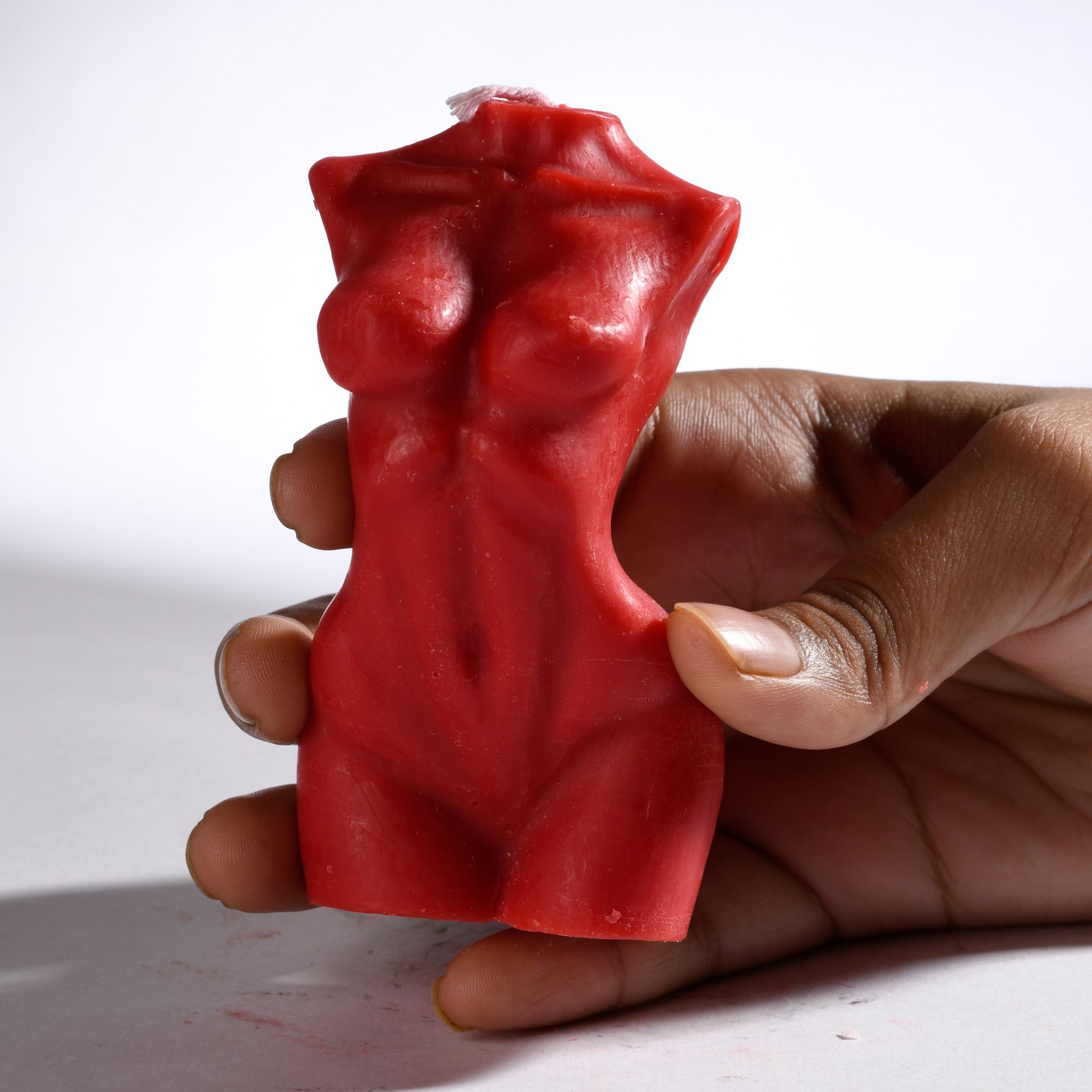 Real Realistic Female Torso Fit Figure Candle Red