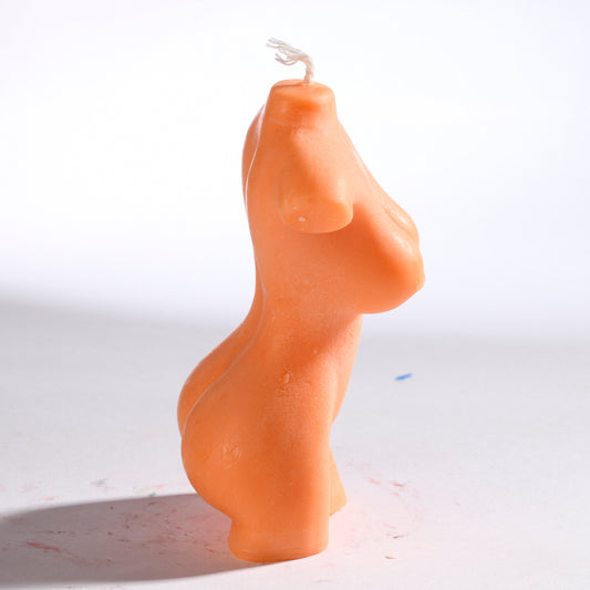 Real Realistic Female Torso Slim Figure Candle Orange