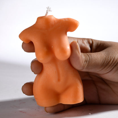 Real Realistic Female Torso Slim Figure Candle Orange