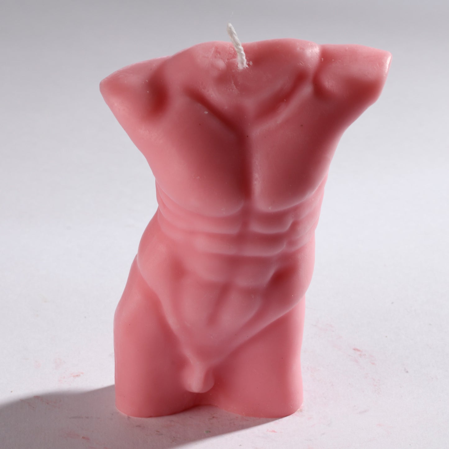 Real Realistic Male Torso Muscular Fit Figure Candle Pink