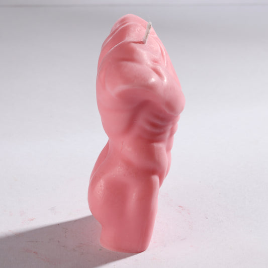 Real Realistic Male Torso Muscular Fit Figure Candle Pink