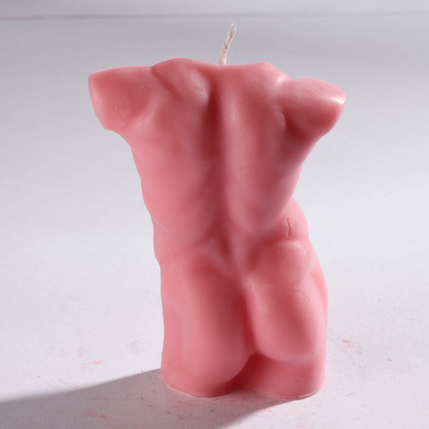 Real Realistic Male Torso Muscular Fit Figure Candle Pink