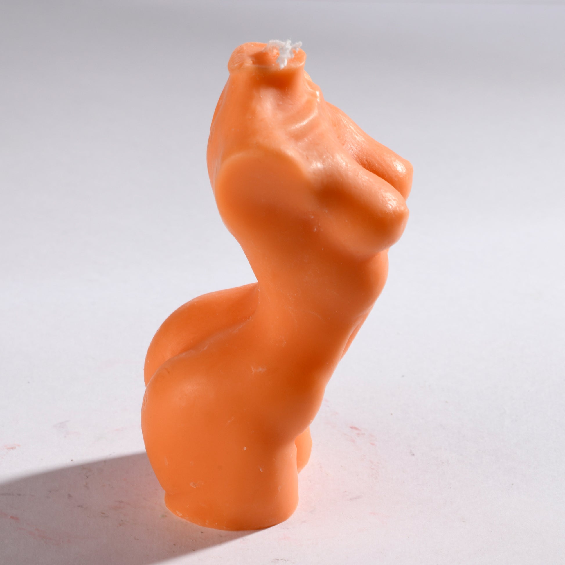 Real Realistic Female Torso Fit Figure Candle Orange