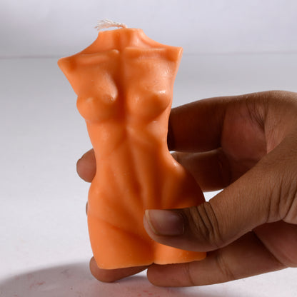 Real Realistic Female Torso Fit Figure Candle Orange