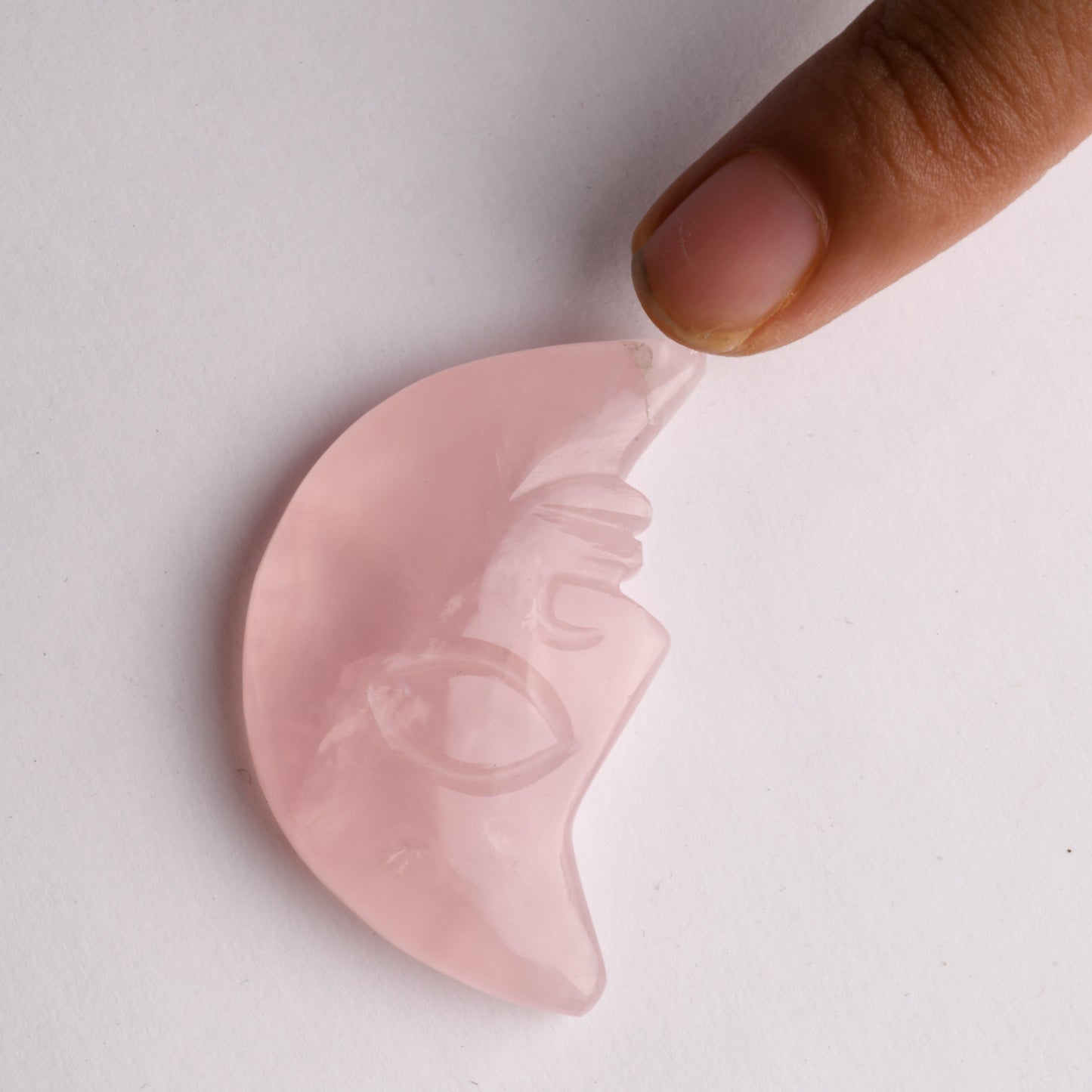 Rose Quartz Half Moon Shaped Crystal