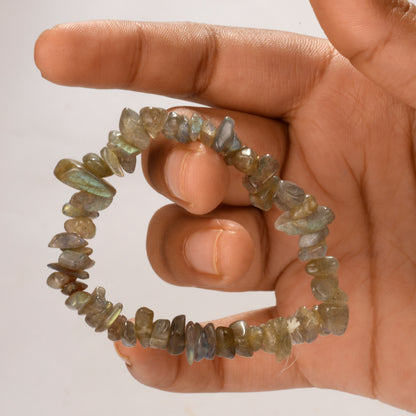 Real Labradorite Crystal and Stone Chip Bracelet Jewellery