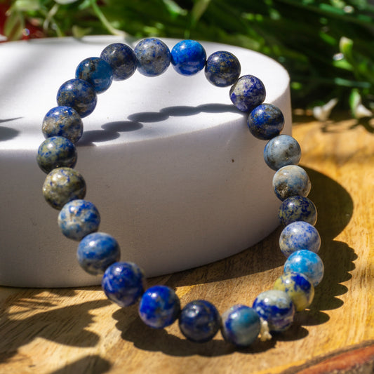 Lapis Lazuli Crystal and Stone Bead Bracelet Jewellery 8mm