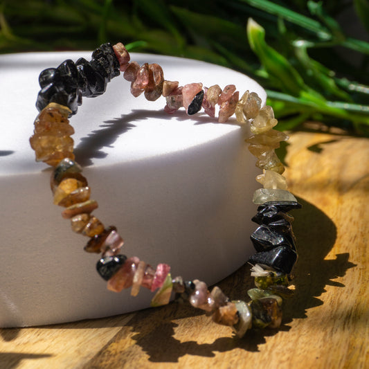 Multi Tourmaline Crystal and Stone Chip Bracelet Jewellery