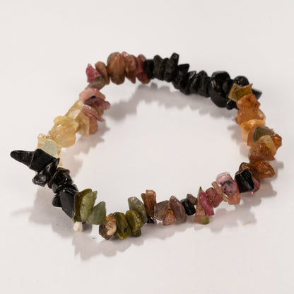 Real Multi Tourmaline Crystal and Stone Chip Bracelet Jewellery