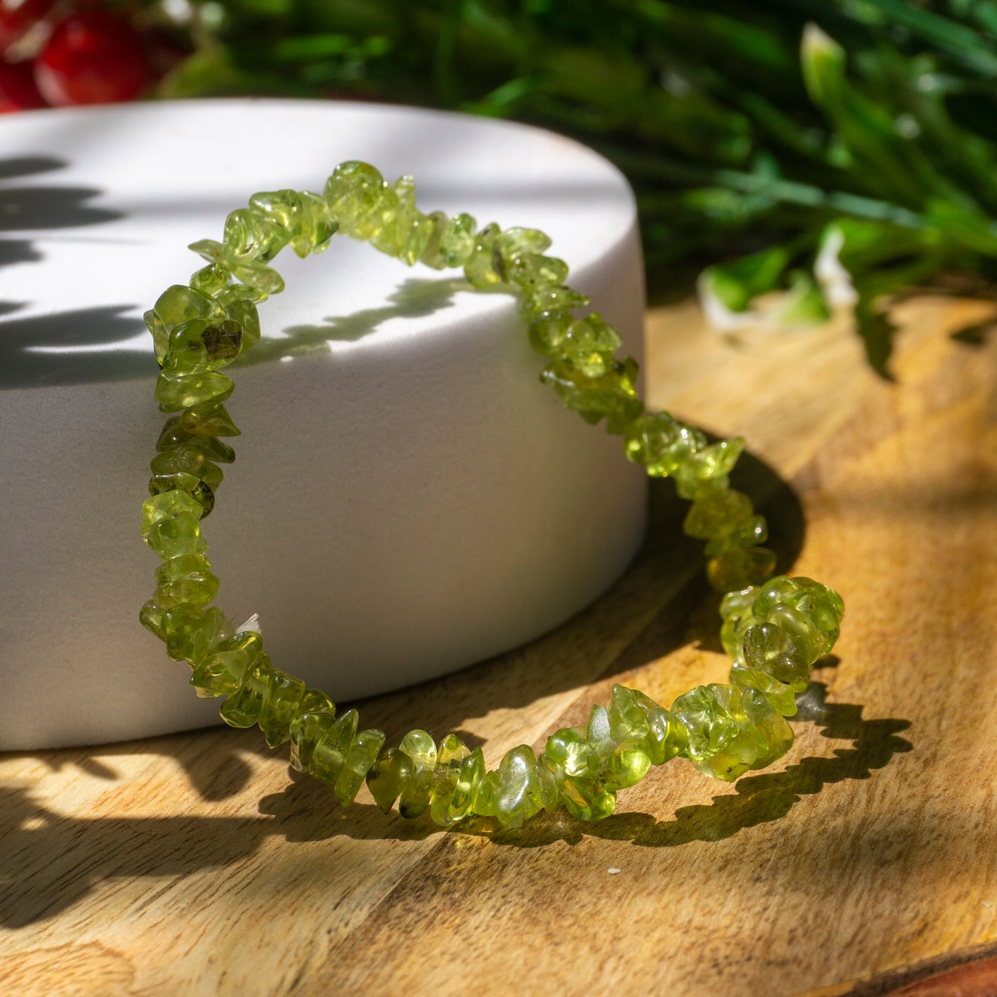 Peridot Crystal and Stone Chip Bracelet Jewellery