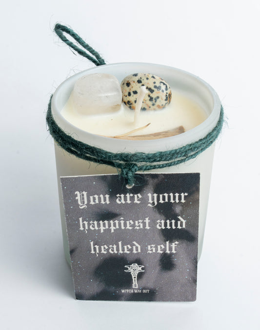 Dalmatian Jasper Infused Crystal Intention Candles