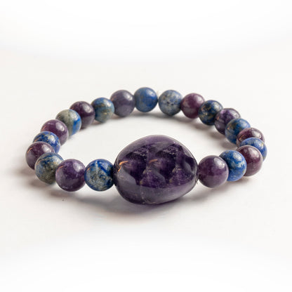 Spiritual Awareness, Psychic Healing And Protection, Self Empowerment  Crystal And Stone Combination Bracelet Jewellery