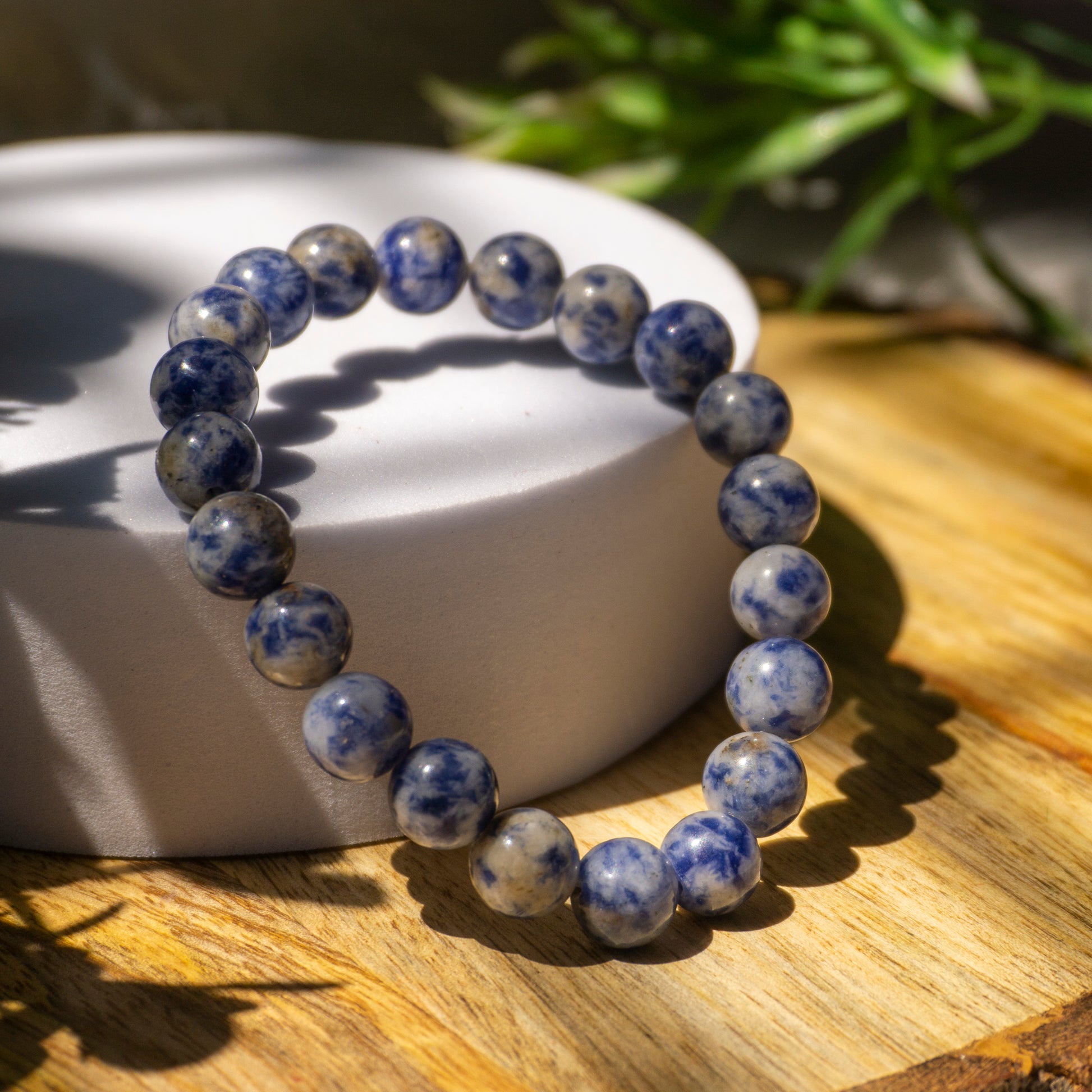 Sodalite Crystal and Stone Bead Bracelet Jewellery 8mm