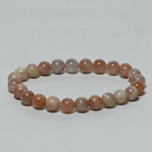 Real Sunstone Crystal and Stone Bead Bracelet Jewellery 8mm