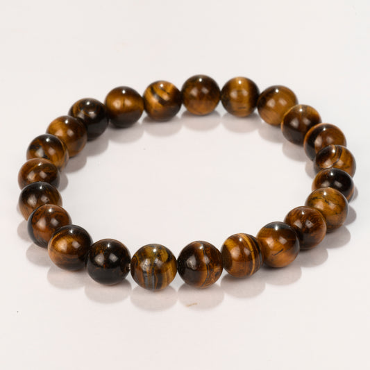 Real Tiger'S Eye Crystal and Stone Bead Bracelet Jewellery 8mm