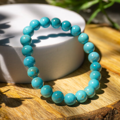 Turquoise Crystal and Stone Bead Bracelet Jewellery 8mm