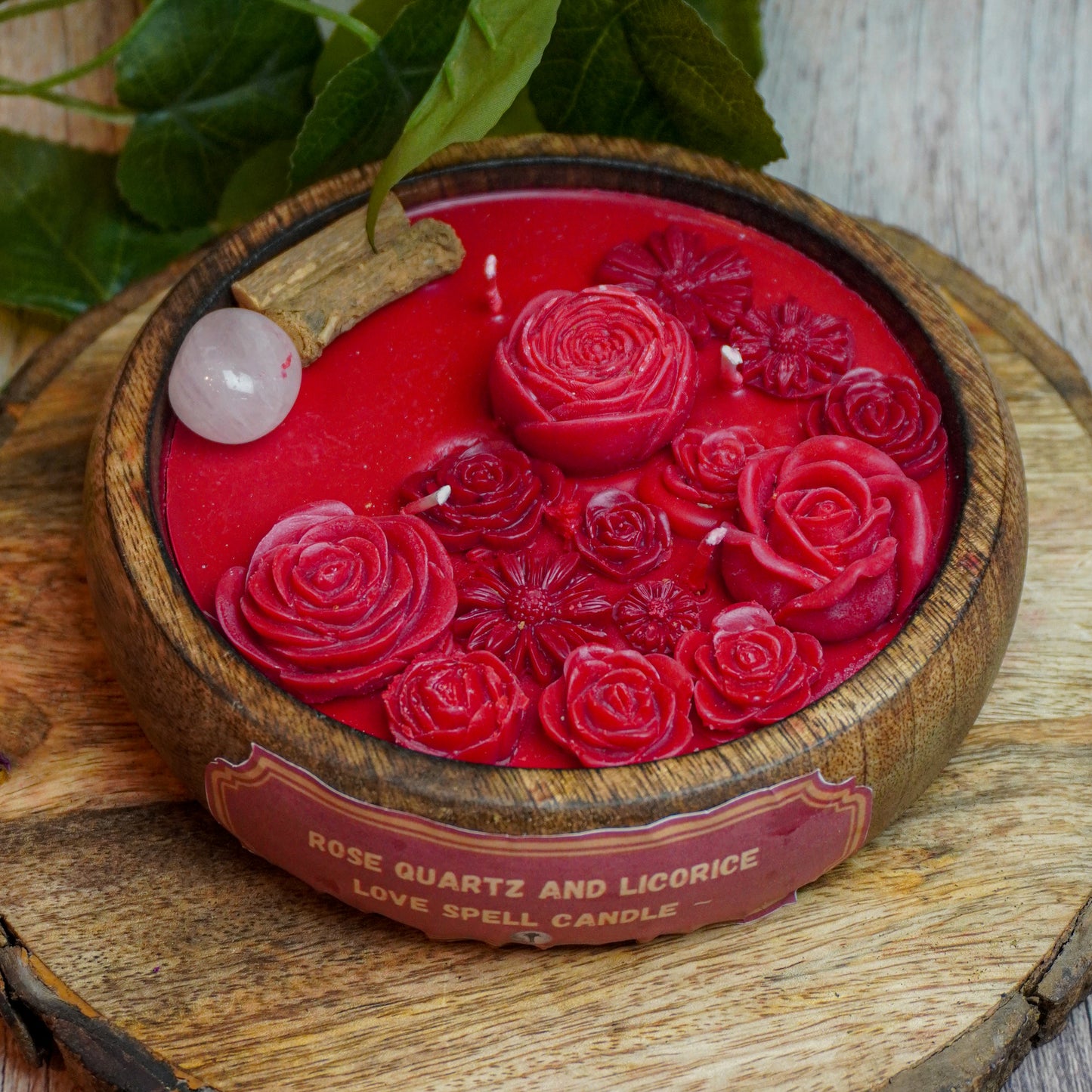 Rose Quartz And Licorice  Love And Attraction Intention Candle